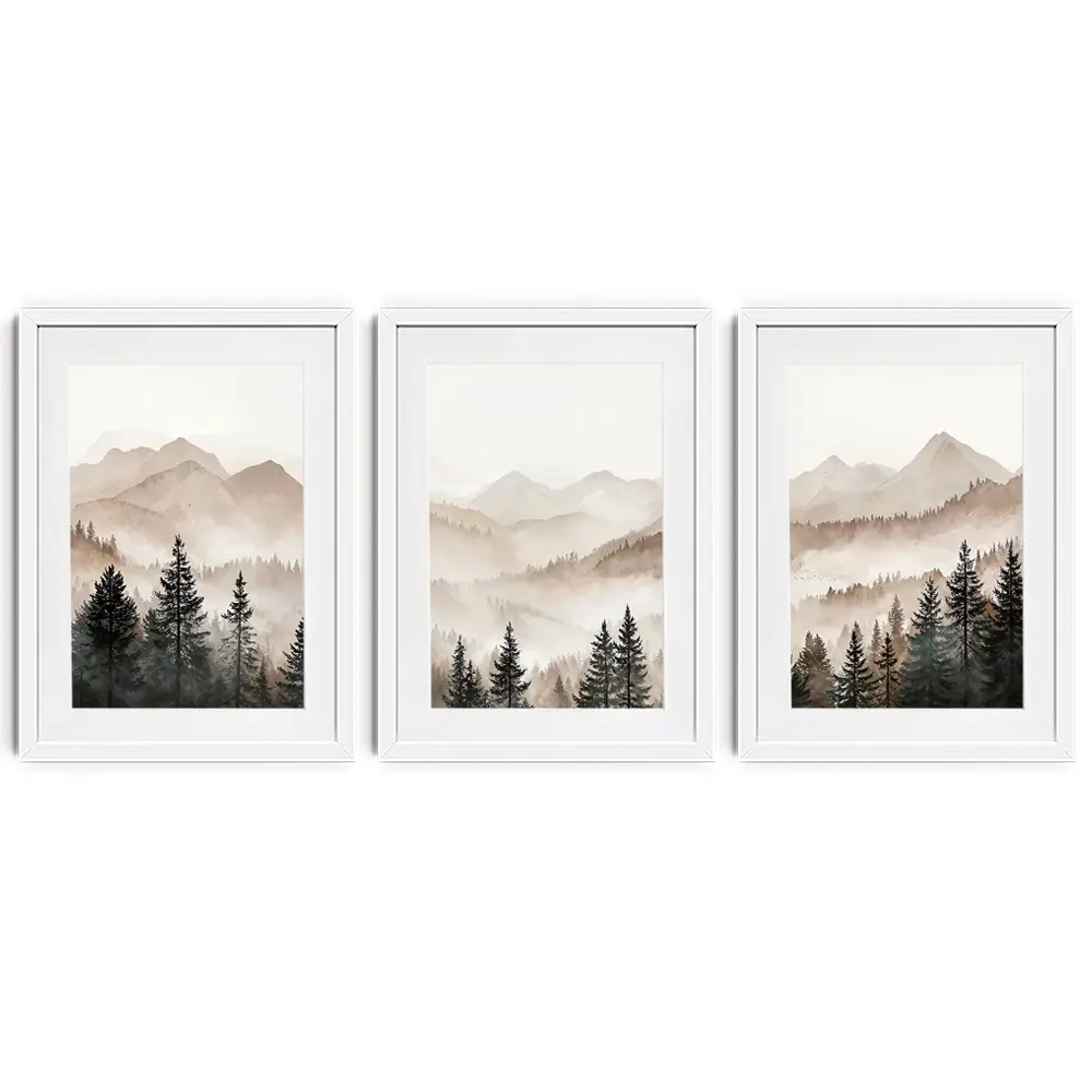 Tall Trees Framed Art Print Trio Tall Trees Framed Art Print Trio wall art product IAmHomeStudio