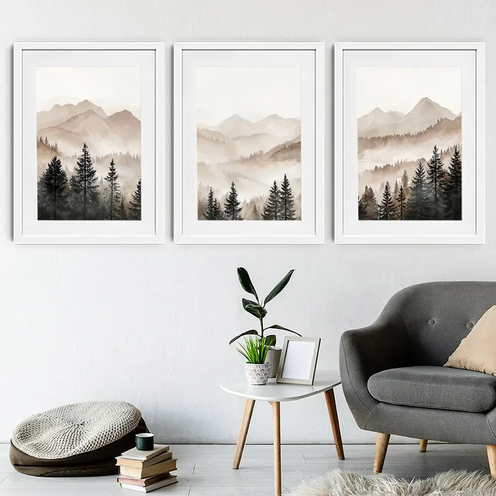 Tall Trees Framed Art Print Trio Tall Trees Framed Art Print Trio wall art product IAmHomeStudio