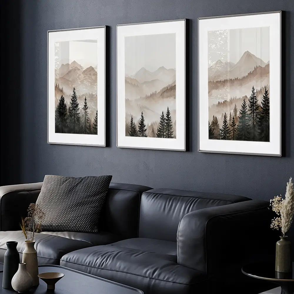 Tall Trees Framed Art Print Trio Tall Trees Framed Art Print Trio wall art product IAmHomeStudio