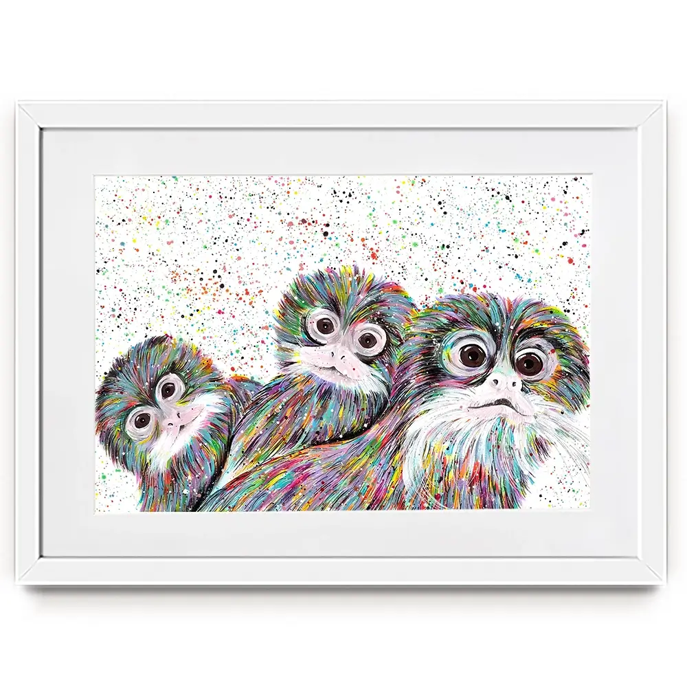 Tamarin Monkeys Framed Art Print Tamarin Monkeys Framed Art Print wall art product Emma LC Art