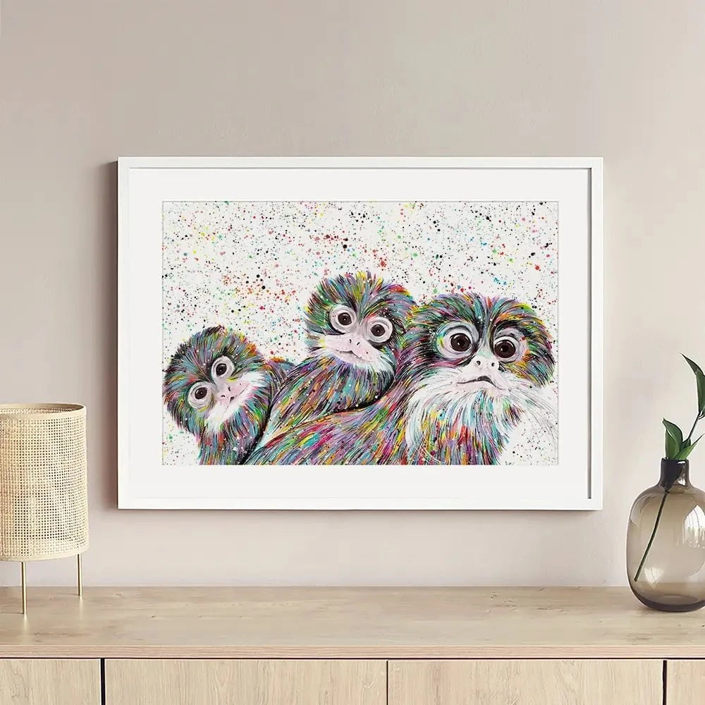 Tamarin Monkeys Framed Art Print Tamarin Monkeys Framed Art Print wall art product Emma LC Art