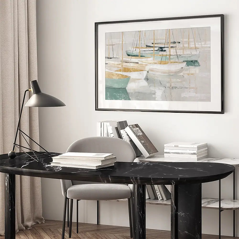 Tangled Mast Harbour Framed Art Print Tangled Mast Harbour Framed Art Print wall art product Chromatic Storm Studio