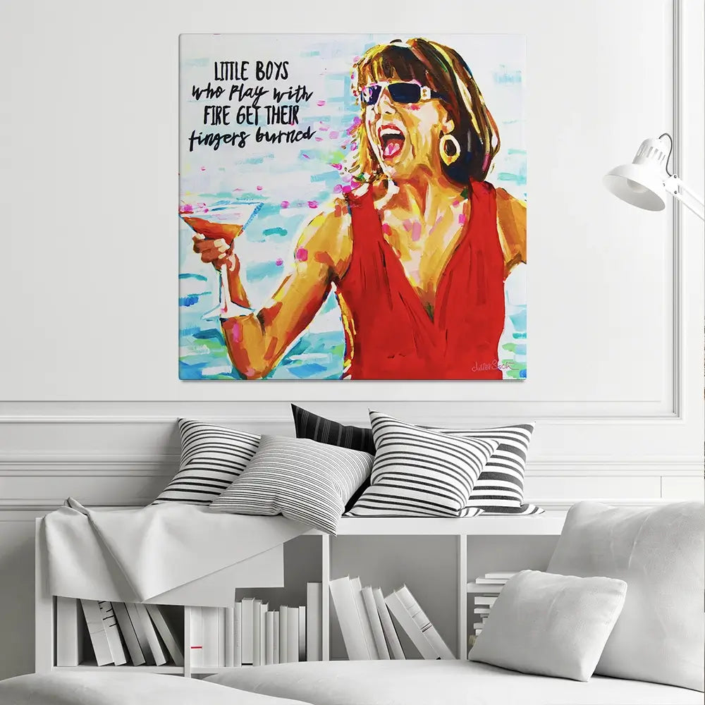 Tanya Mamma Mia Square Canvas Print Tanya Mamma Mia Square Canvas Print wall art product Juliet Stockton