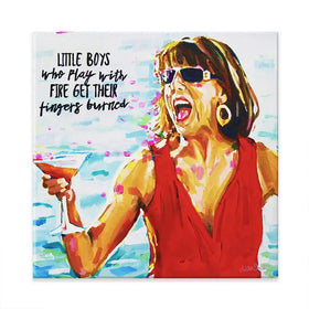 Tanya Mamma Mia Square Canvas Print Tanya Mamma Mia Square Canvas Print wall art product Juliet Stockton