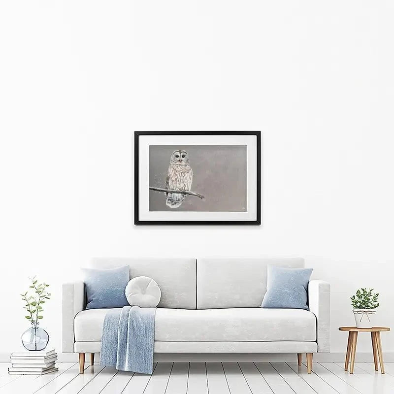 Tawny Owl At Night Framed Art Print Tawny Owl At Night Framed Art Print wall art product Laure Bury