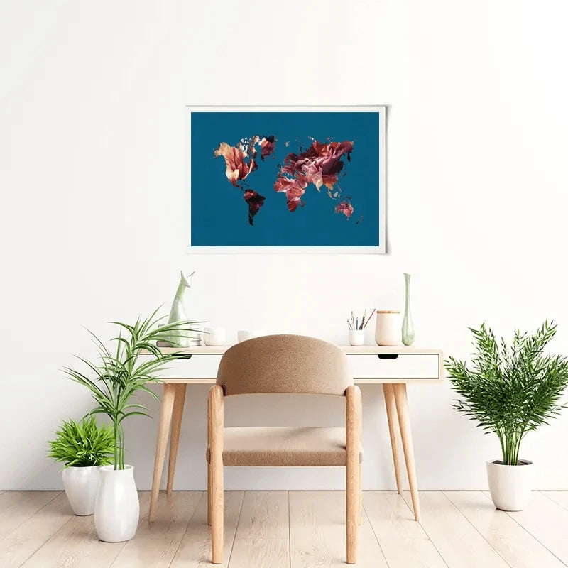 Teal Map Art Print Teal Map Art Print wall art product Sarah Manovski