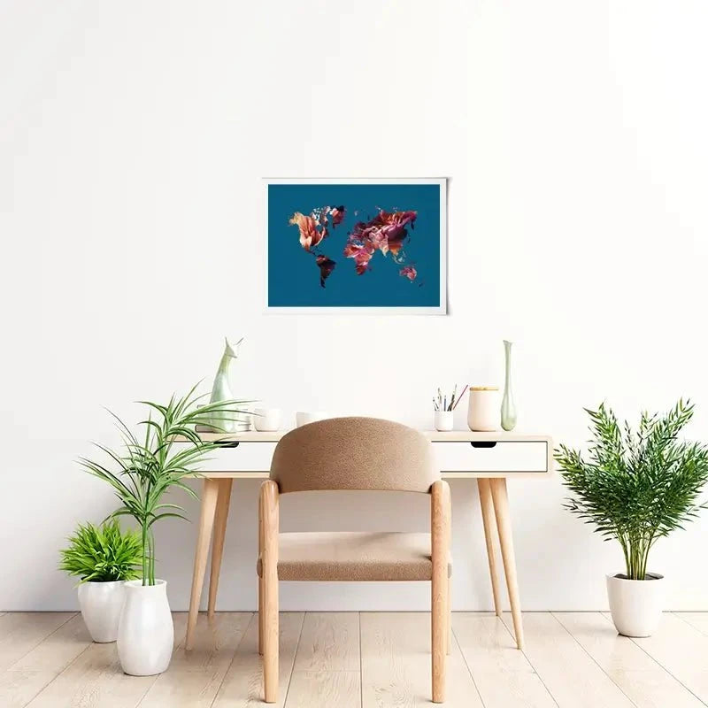 Teal Map Art Print Teal Map Art Print wall art product Sarah Manovski