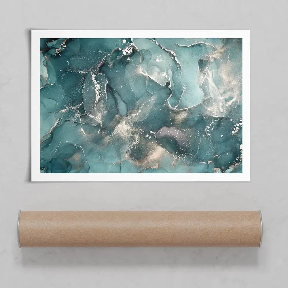 Teal Marble Art Print Teal Marble Art Print | Teal Marble Artwork Prints | Teal Marble Art wall art product djero.adlibeshe yahoo.com / Shutterstock