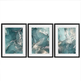 Teal Marble Framed Art Print Trio Teal Marble Framed Art Print Trio wall art product djero.adlibeshe yahoo.com / Shutterstock