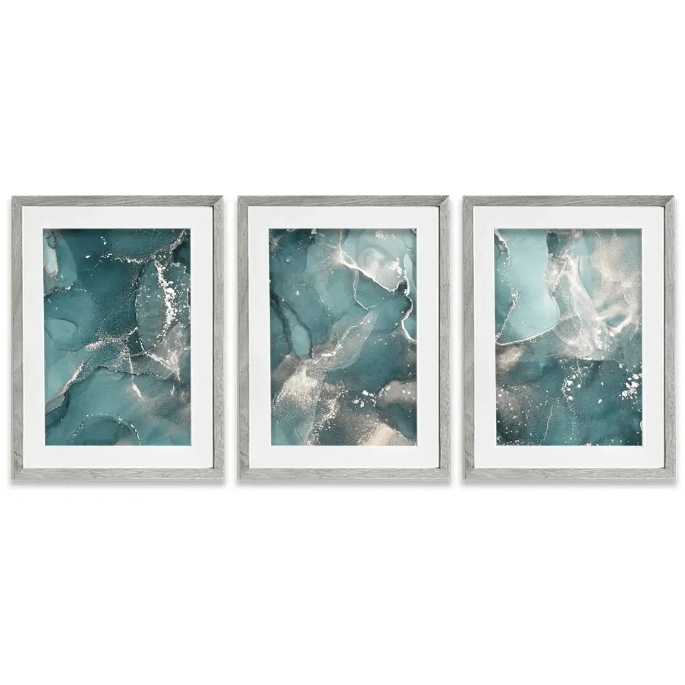 Teal Marble Framed Art Print Trio Teal Marble Framed Art Print Trio wall art product djero.adlibeshe yahoo.com / Shutterstock