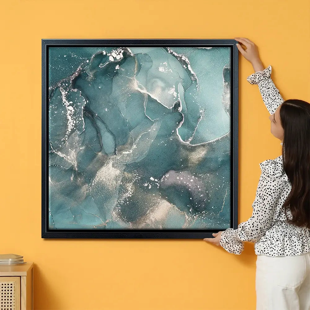 Teal Marble Oversized Canvas Print Teal Marble Oversized Canvas Print wall art product Art Print Shop