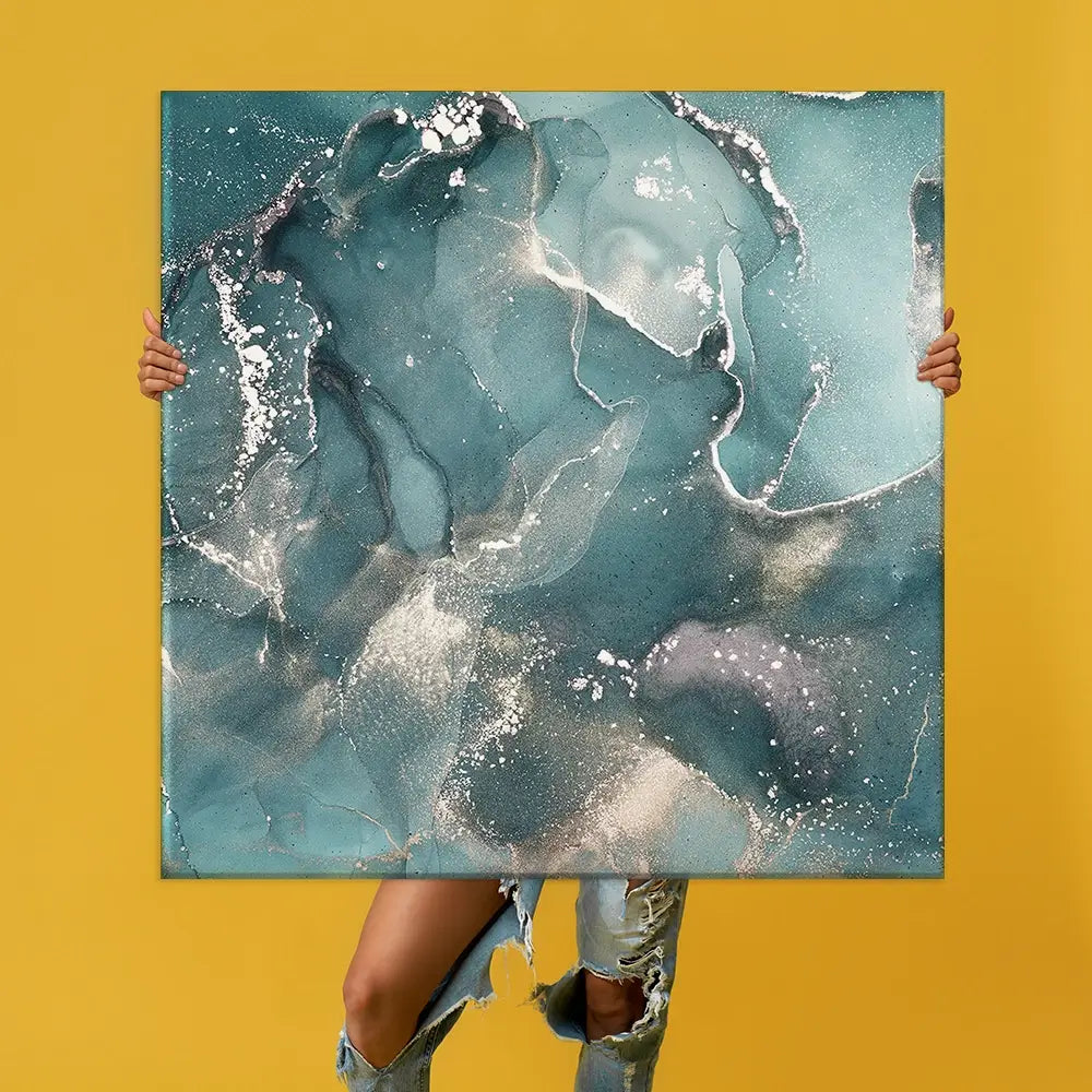 Teal Marble Oversized Canvas Print Teal Marble Oversized Canvas Print wall art product Art Print Shop