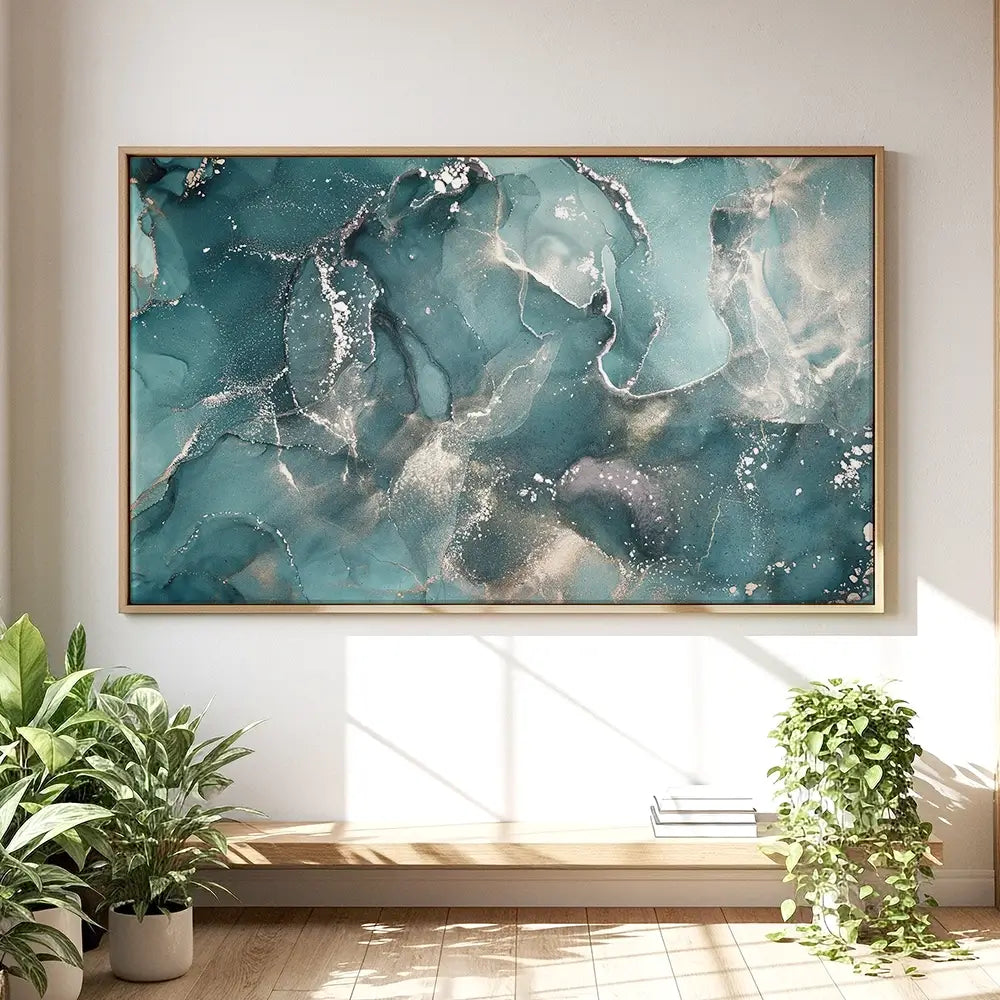 Teal Marble Oversized Canvas Print Teal Marble Oversized Canvas Print wall art product Art Print Shop