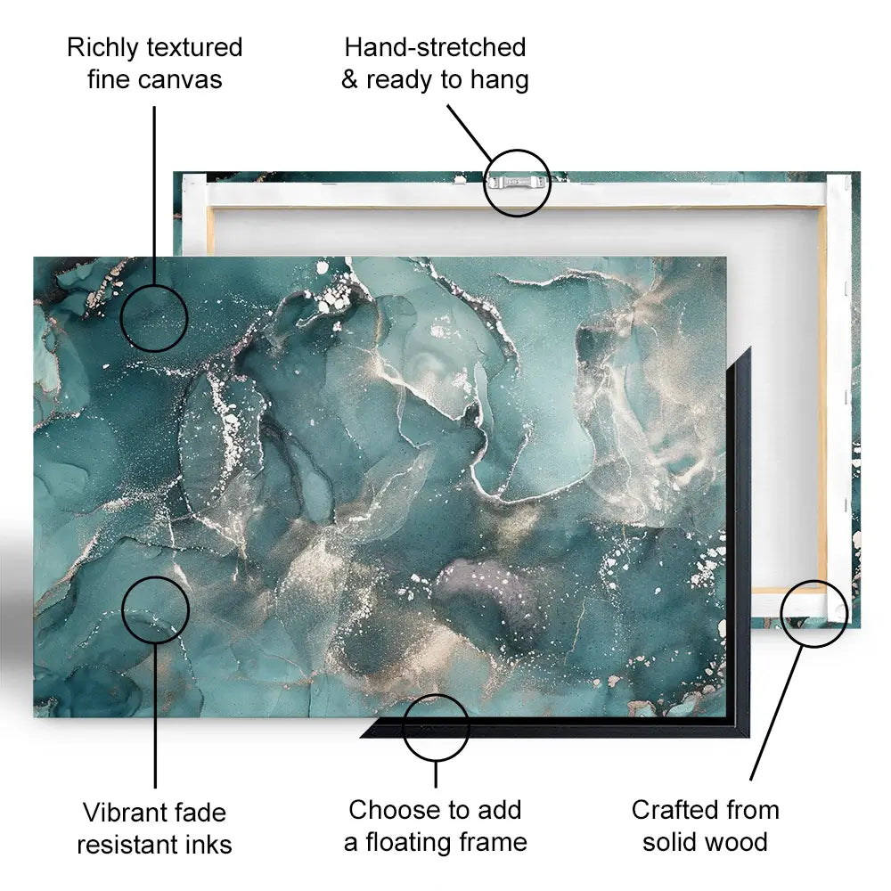 Teal Marble Oversized Canvas Print Teal Marble Oversized Canvas Print wall art product djero.adlibeshe yahoo.com / Shutterstock