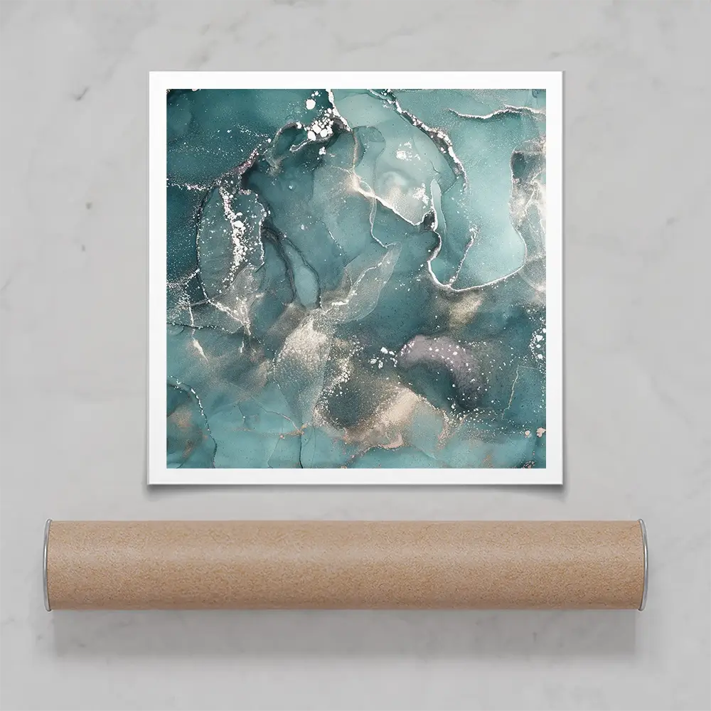 Teal Marble Square Art Print Teal Marble Square Art Print wall art product djero.adlibeshe yahoo.com / Shutterstock
