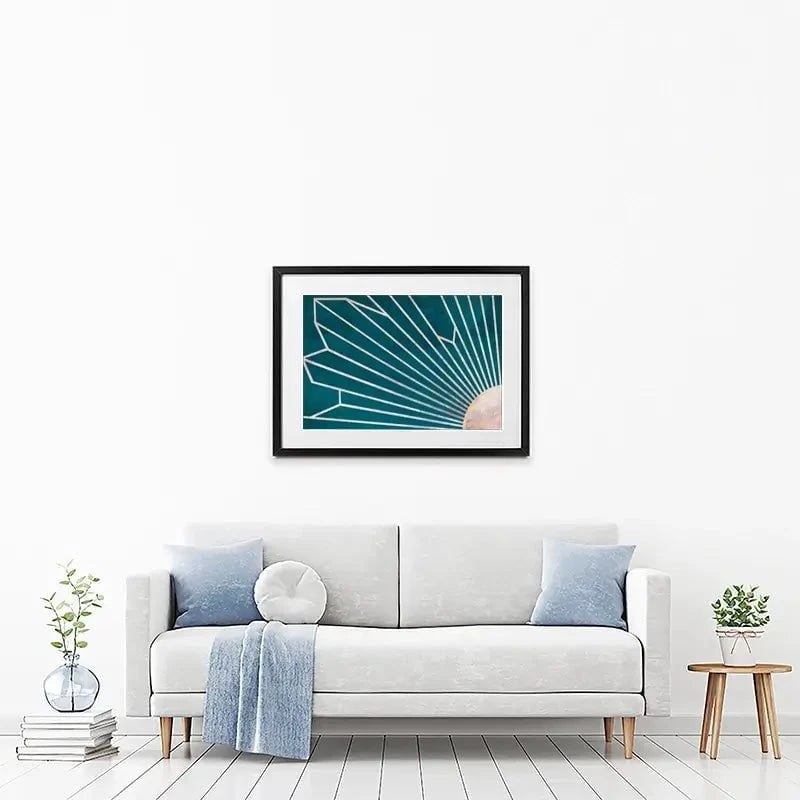 Teal Sunrays Framed Art Print Teal Sunrays Framed Art Print wall art product Sarah Manovski