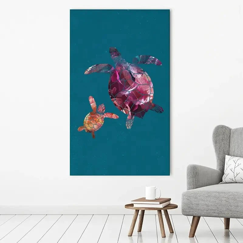 Teal Turtles Canvas Print Teal Turtles Canvas Print wall art product Sarah Manovski