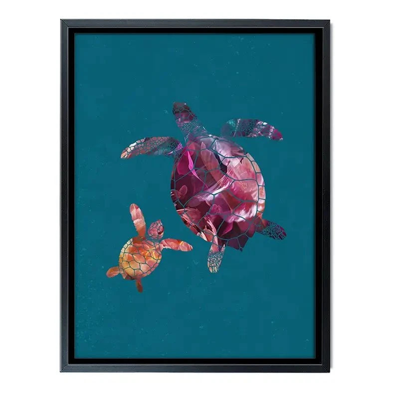 Teal Turtles Canvas Print Teal Turtles Canvas Print wall art product Sarah Manovski