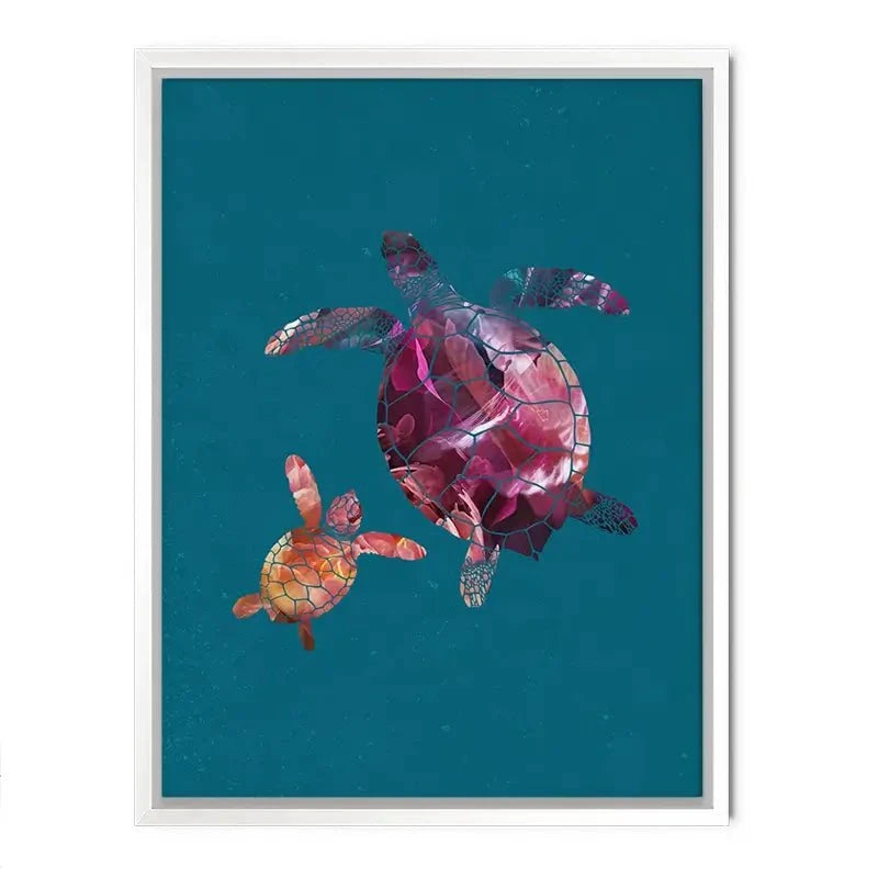 Teal Turtles Canvas Print Teal Turtles Canvas Print wall art product Sarah Manovski