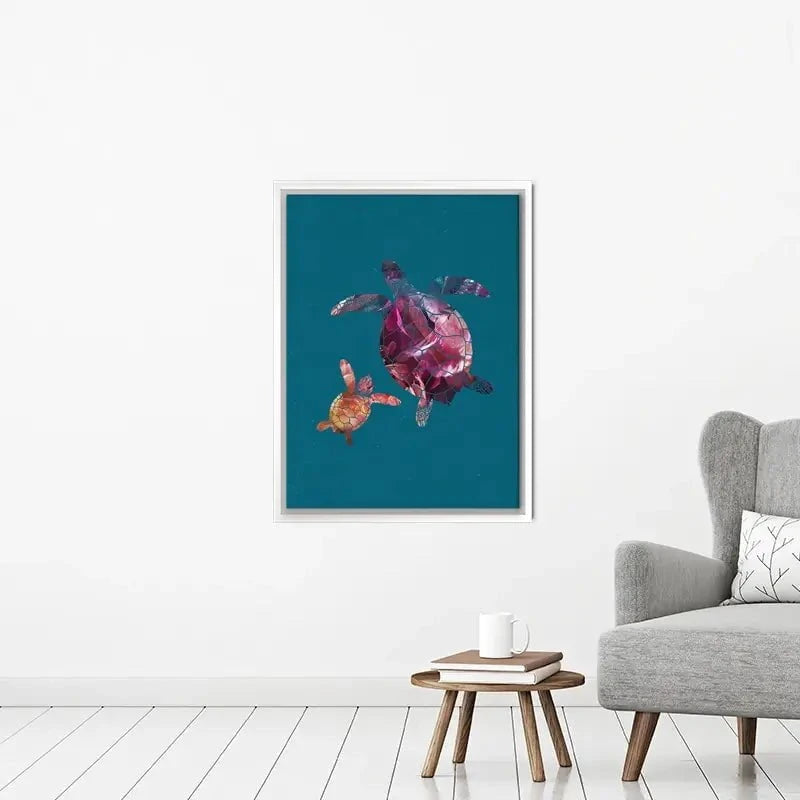 Teal Turtles Canvas Print Teal Turtles Canvas Print wall art product Sarah Manovski