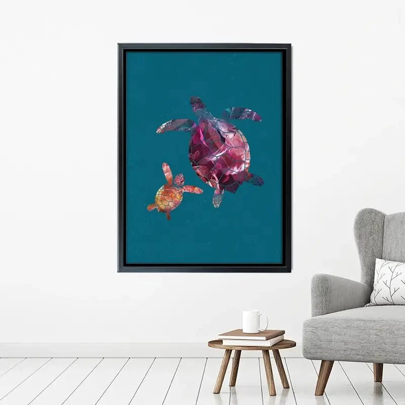 Teal Turtles Canvas Print Teal Turtles Canvas Print wall art product Sarah Manovski