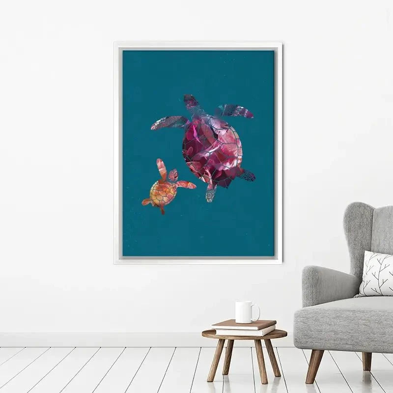 Teal Turtles Canvas Print Teal Turtles Canvas Print wall art product Sarah Manovski