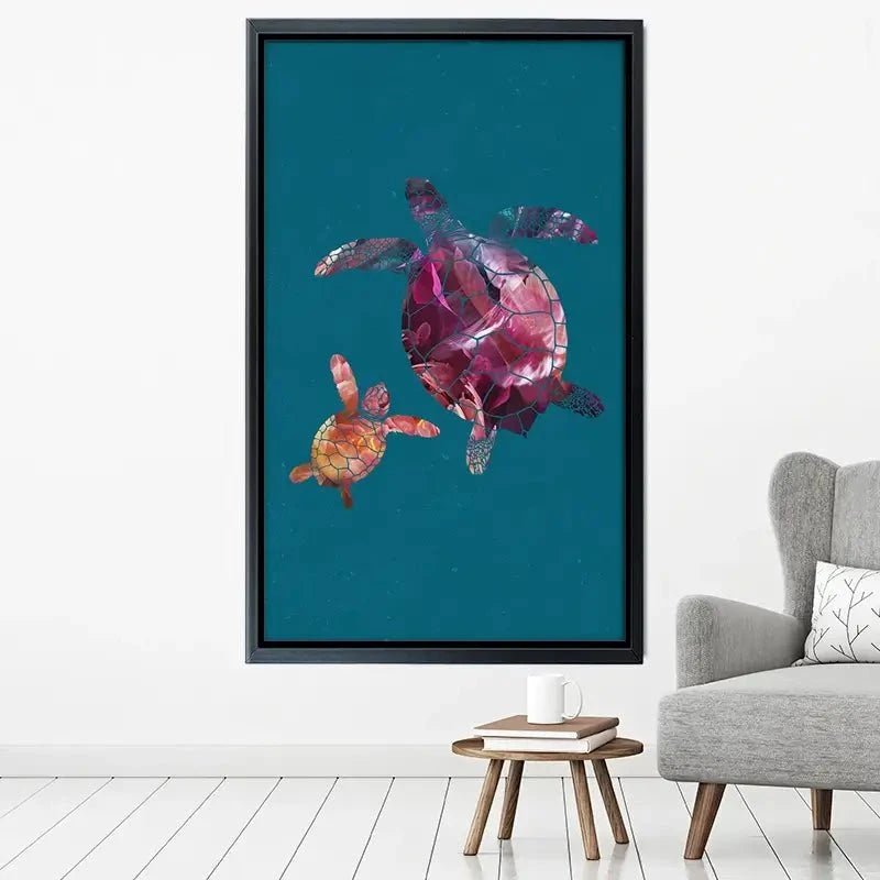 Teal Turtles Canvas Print Teal Turtles Canvas Print wall art product Sarah Manovski