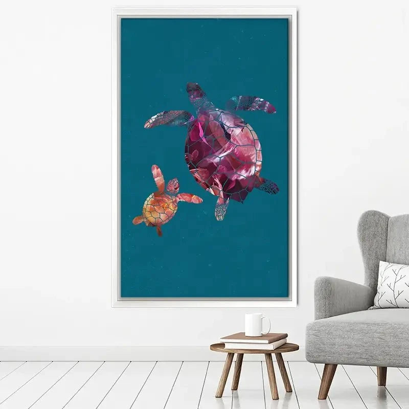 Teal Turtles Canvas Print Teal Turtles Canvas Print wall art product Sarah Manovski