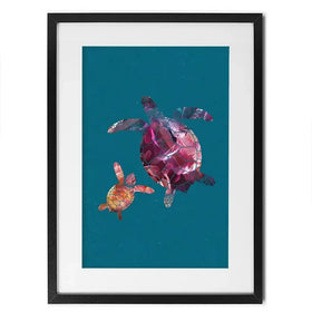 Teal Turtles Framed Art Print Teal Turtles Framed Art Print wall art product Sarah Manovski