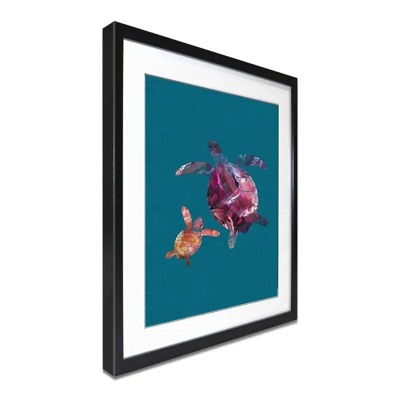 Teal Turtles Framed Art Print Teal Turtles Framed Art Print wall art product Sarah Manovski