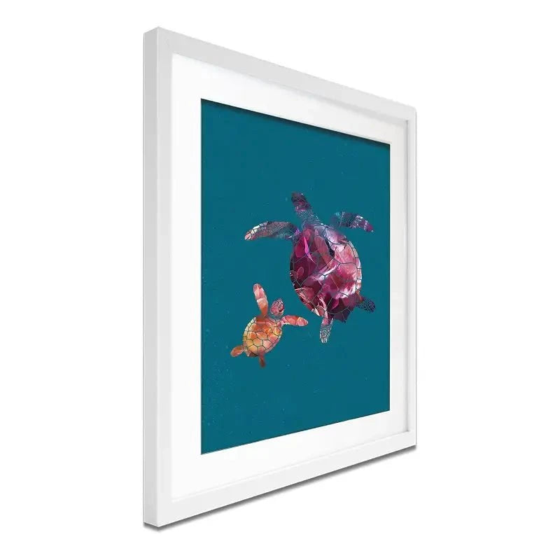 Teal Turtles Framed Art Print Teal Turtles Framed Art Print wall art product Sarah Manovski