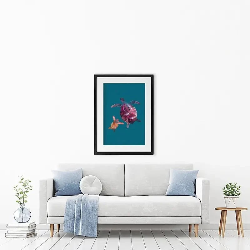 Teal Turtles Framed Art Print Teal Turtles Framed Art Print wall art product Sarah Manovski