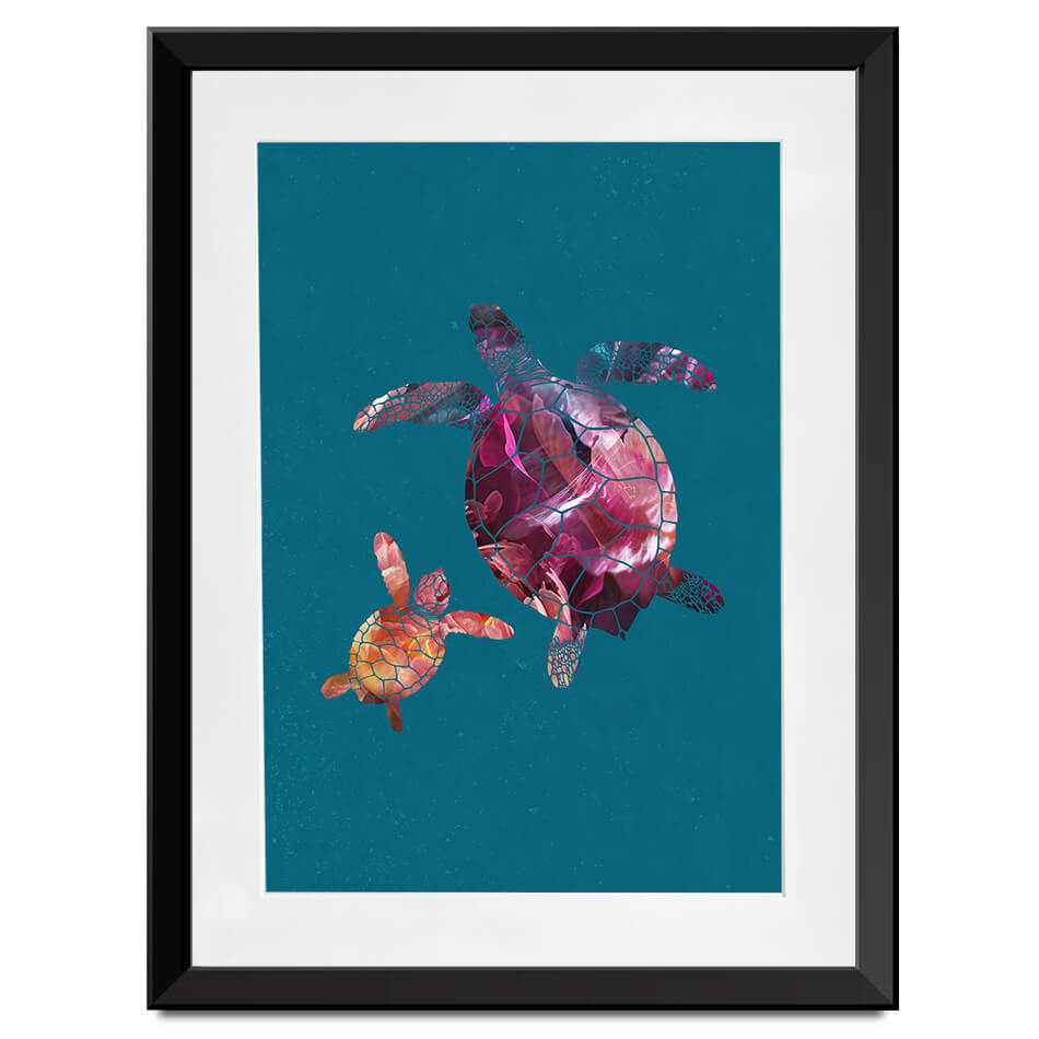 Teal Turtles Framed Art Print Teal Turtles Framed Art Print wall art product Sarah Manovski