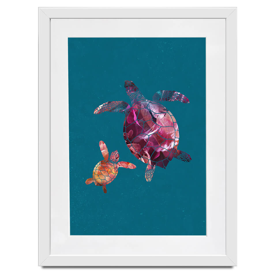 Teal Turtles Framed Art Print Teal Turtles Framed Art Print wall art product Sarah Manovski