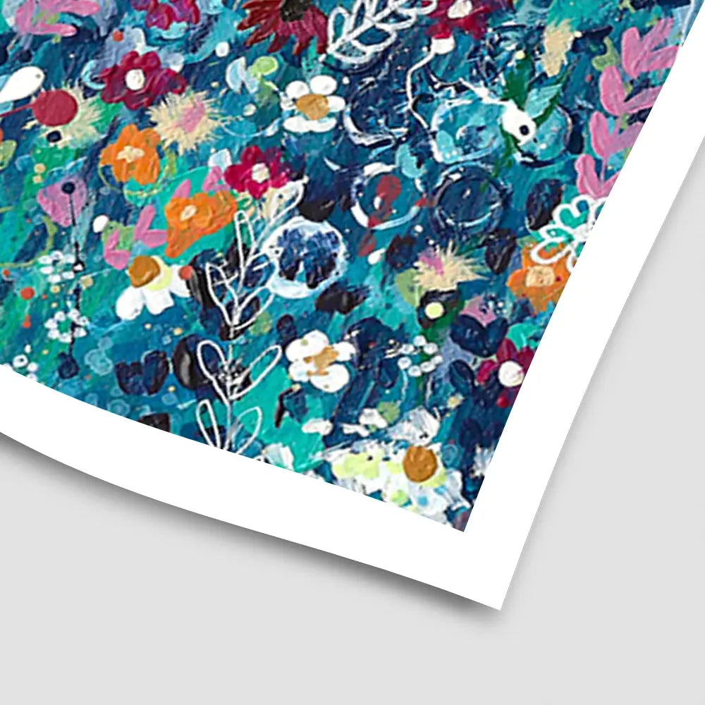 Teal Wildflowers Art Print Teal Wildflowers Art Print wall art product Emma LC Art