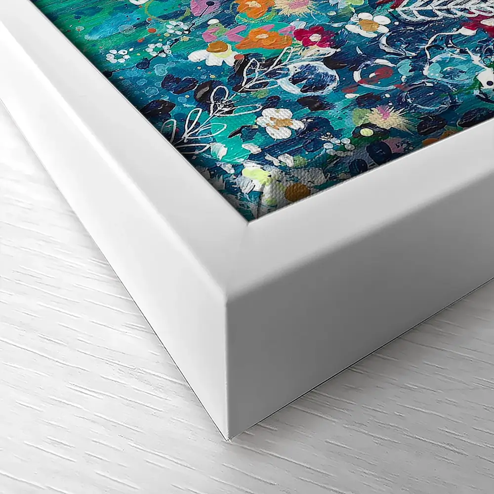 Teal Wildflowers Canvas Print Teal Wildflowers Canvas Print wall art product Emma LC Art