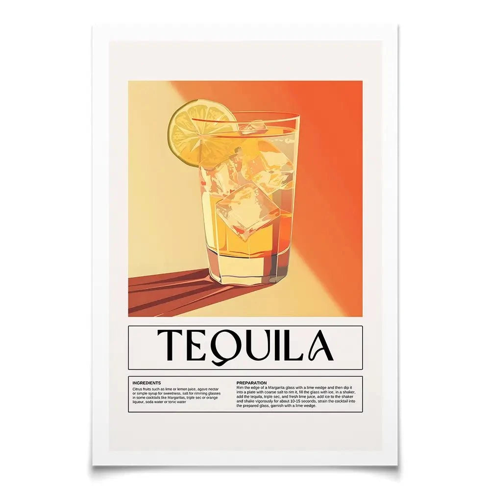 Tequila Recipe Art Print Tequila Recipe Art Print wall art product Art Print Shop