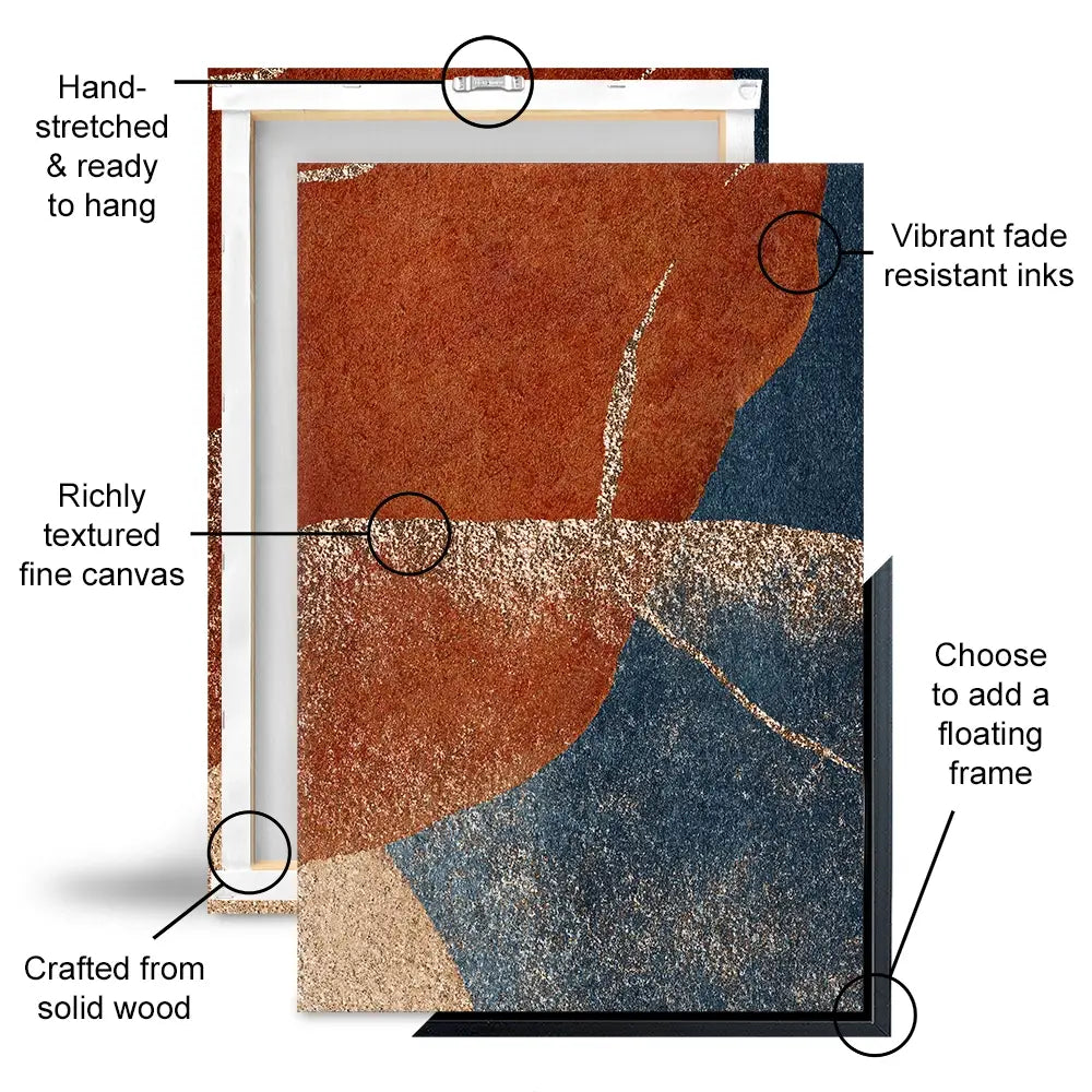 Terracotta Abstract Trio Canvas Print Terracotta Abstract Trio Canvas Print wall art product VerisStudio / Shutterstock
