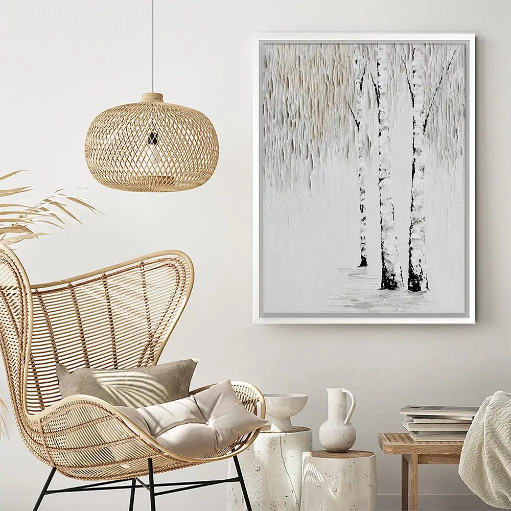 Textured Birch Trees Canvas Print Textured Birch Trees Canvas Print wall art product LSR Design Studio - Independent