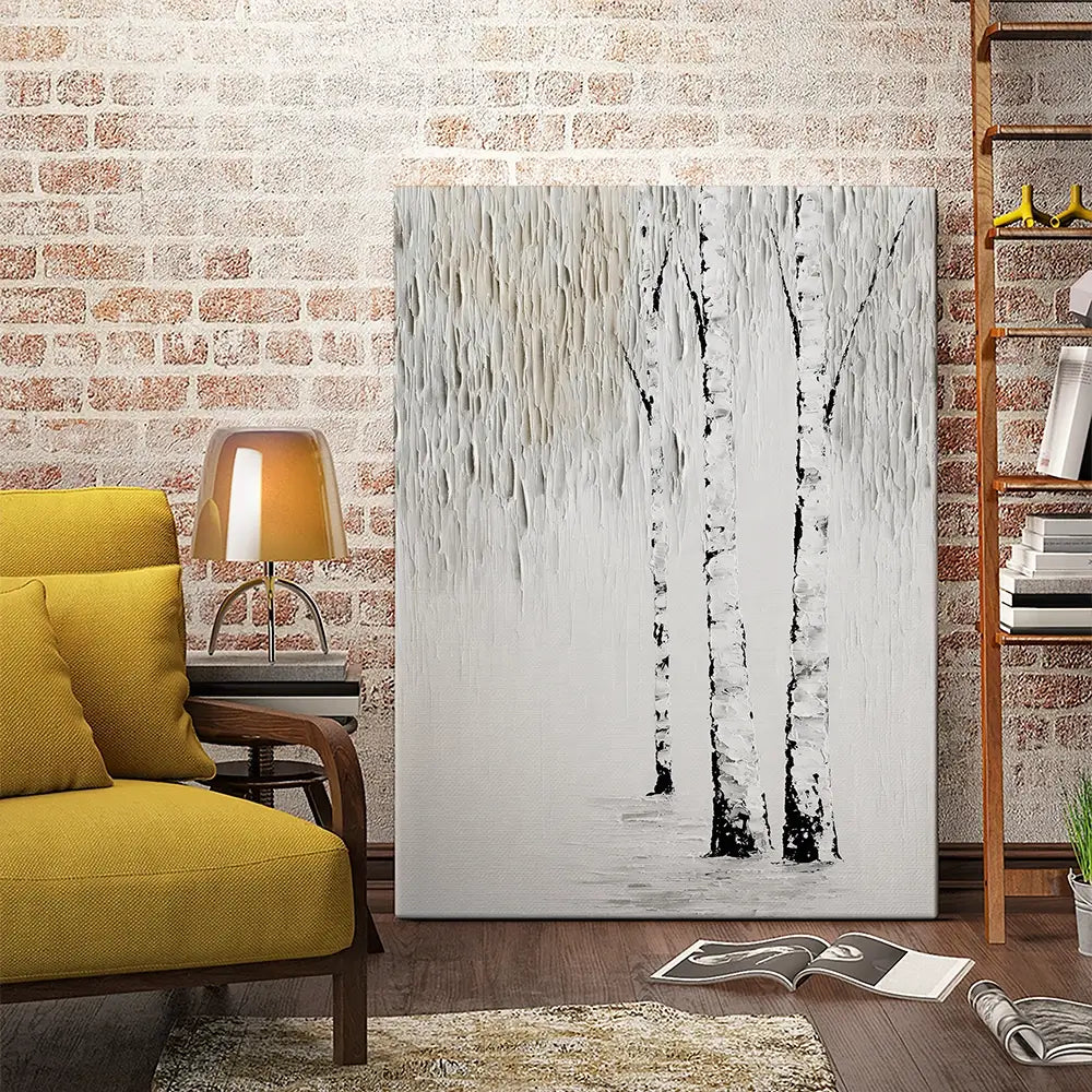 Textured Birch Trees Canvas Print Textured Birch Trees Canvas Print wall art product LSR Design Studio - Independent