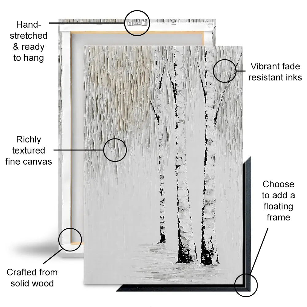 Textured Birch Trees Canvas Print Textured Birch Trees Canvas Print wall art product LSR Design Studio - Independent