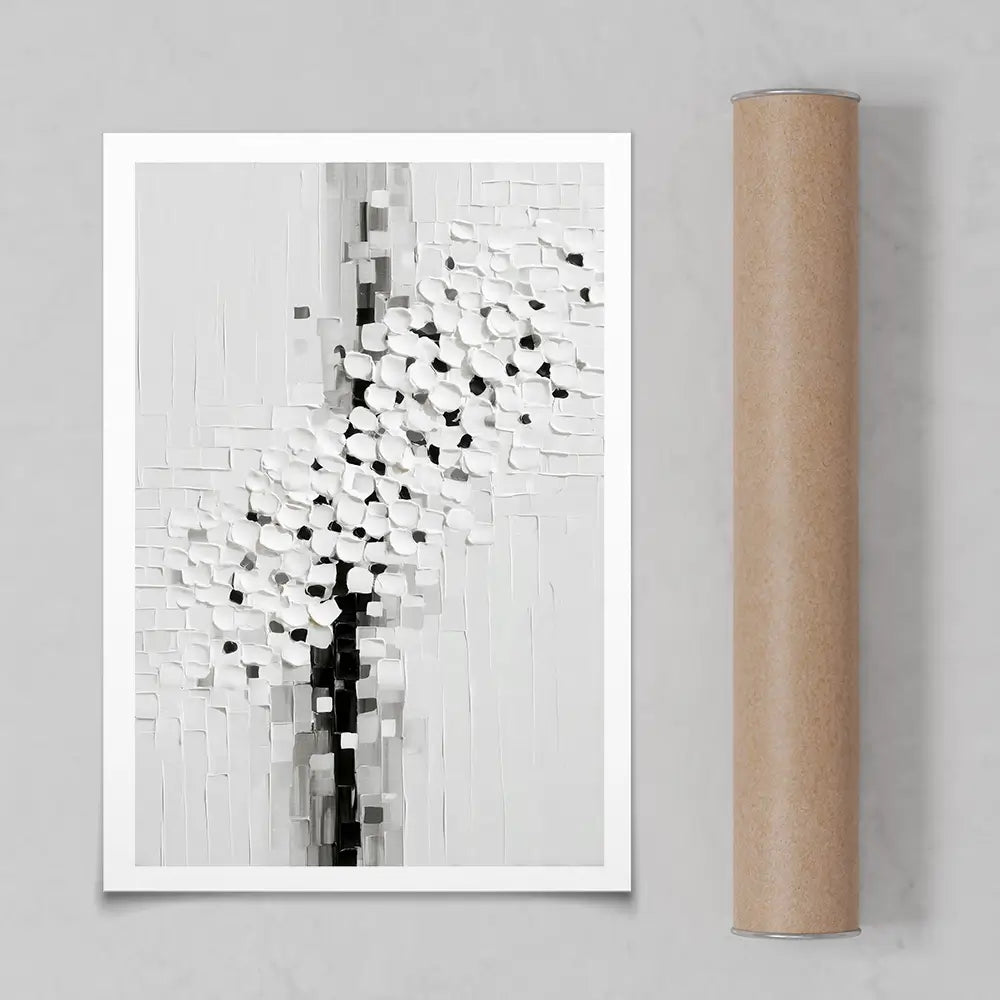 Textured White Blossoms Art Print Textured White Blossoms Art Print wall art product LSR Design Studio - Independent