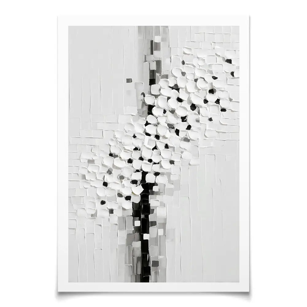 Textured White Blossoms Art Print Textured White Blossoms Art Print wall art product LSR Design Studio - Independent