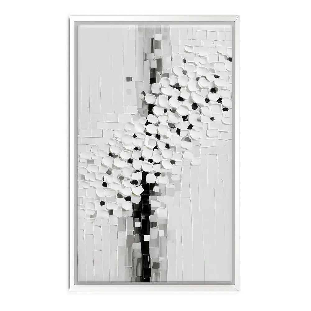 Textured White Blossoms Canvas Print Textured White Blossoms Canvas Print wall art product LSR Design Studio - Independent
