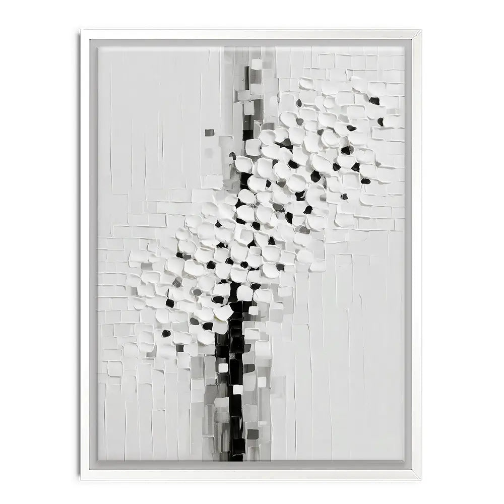Textured White Blossoms Canvas Print Textured White Blossoms Canvas Print wall art product LSR Design Studio - Independent