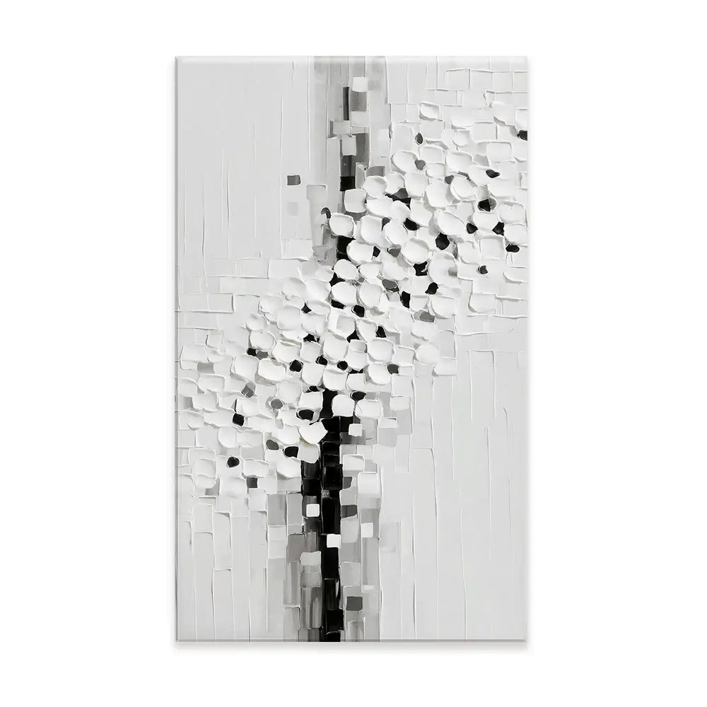 Textured White Blossoms Canvas Print Textured White Blossoms Canvas Print wall art product LSR Design Studio - Independent