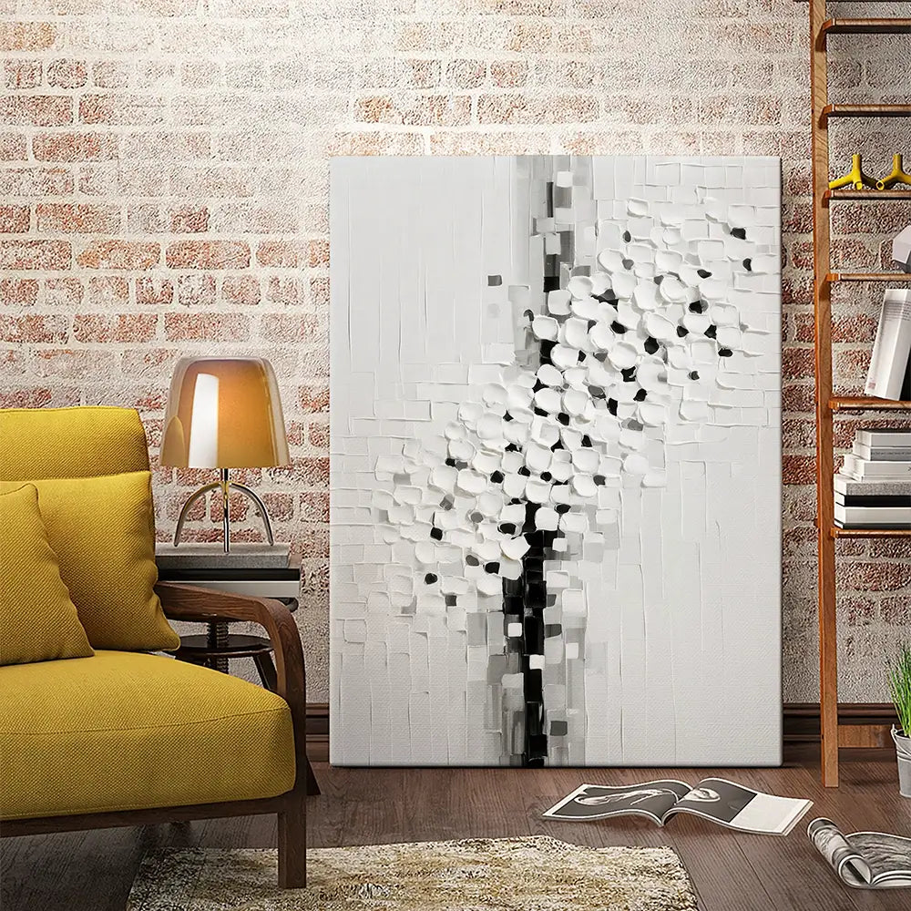Textured White Blossoms Canvas Print Textured White Blossoms Canvas Print wall art product LSR Design Studio - Independent