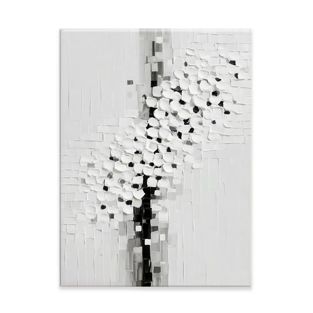 Textured White Blossoms Canvas Print Textured White Blossoms Canvas Print wall art product LSR Design Studio - Independent