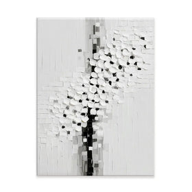 Textured White Blossoms Canvas Print Textured White Blossoms Canvas Print wall art product LSR Design Studio - Independent