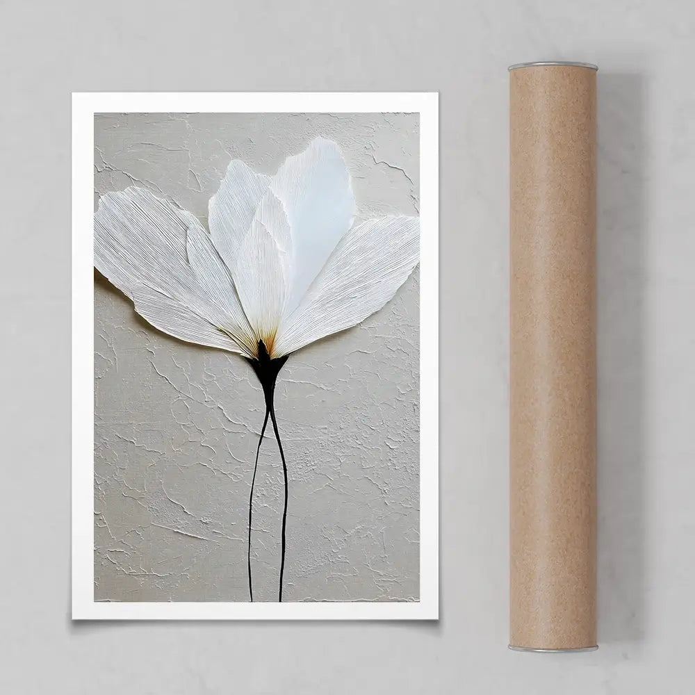 Textured White Flower Art Print Textured White Flower Art Print wall art product LSR Design Studio - Independent